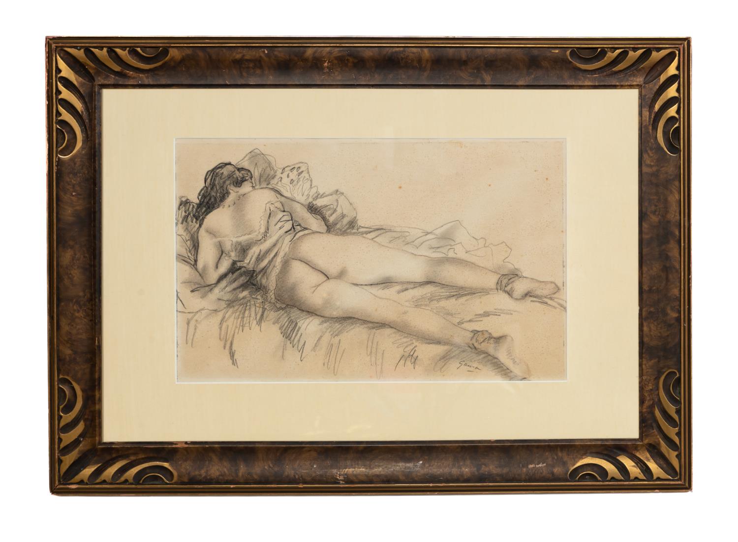EMIL GANSO "RECLINING NUDE" FIGURAL