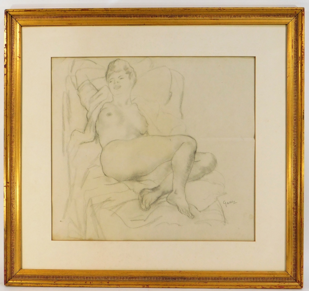 EMIL GANSO RECUMBENT FEMALE NUDE