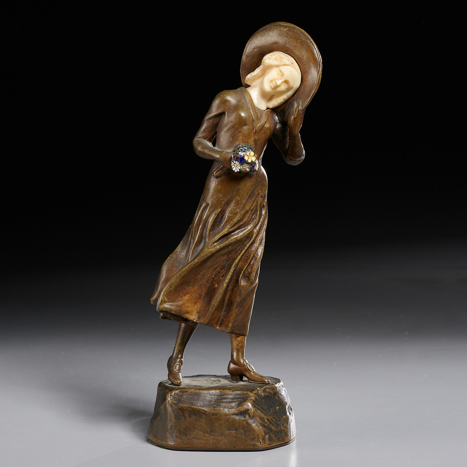 EMIL MEIER, ENAMELED BRONZE