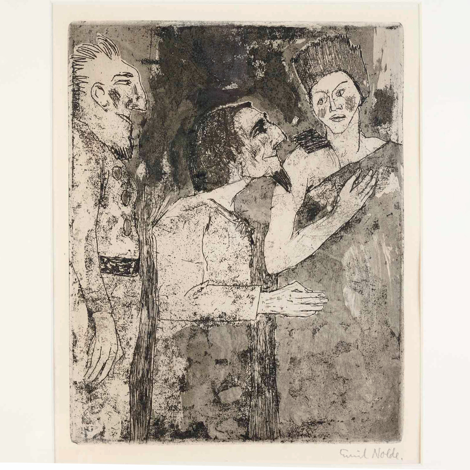 EMIL NOLDE, DRYPOINT ETCHING,