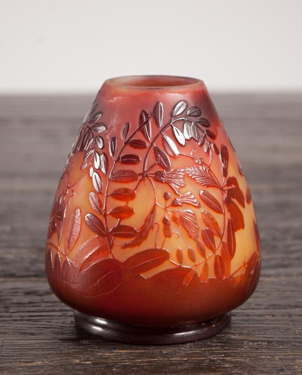EMILE GALLE CAMEO GLASS VASE, OF