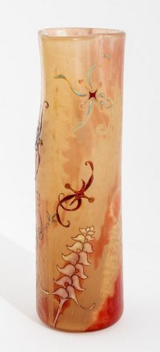EMILE GALLE CARVED ENAMELED GLASS