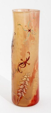 EMILE GALLE CARVED ENAMELED GL