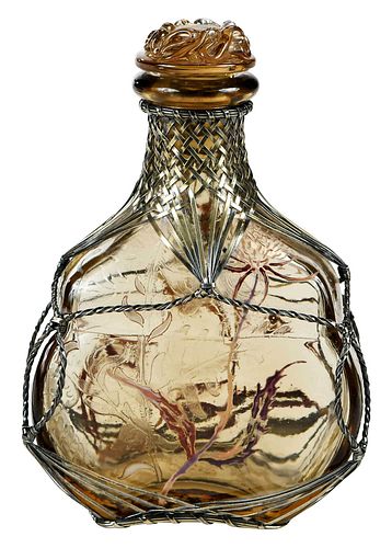 EMILE GALLE ENAMELED AND ENGRAVED