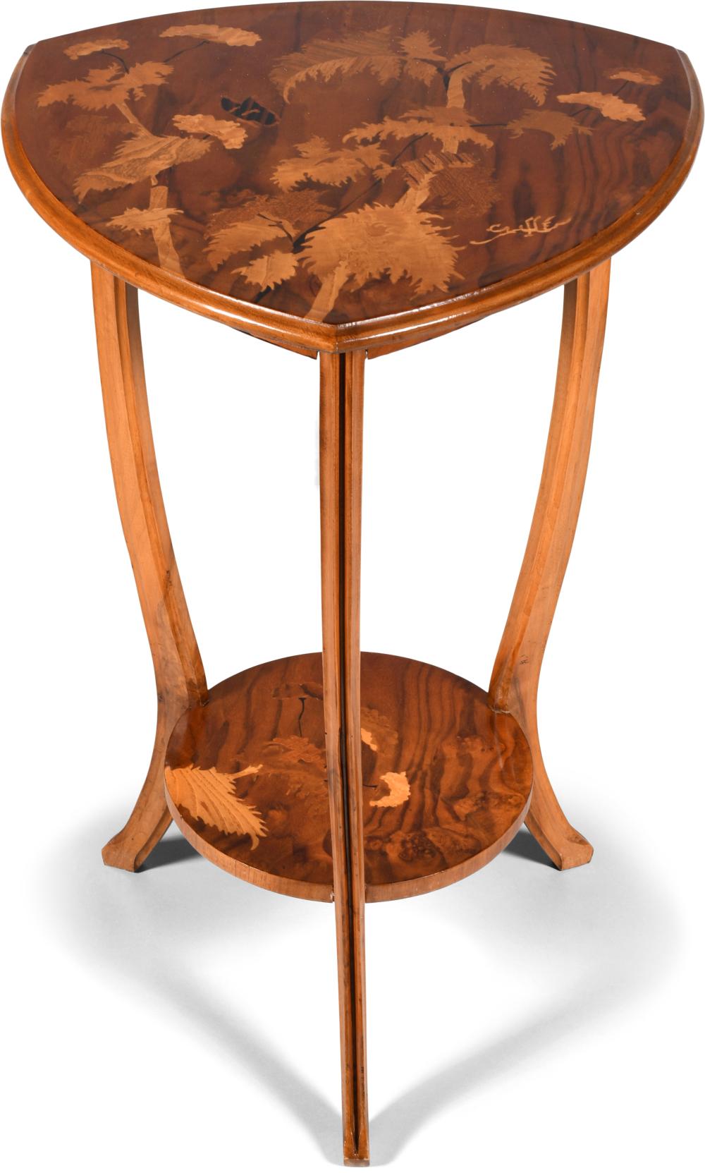 EMILE GALLE MARQUETRY INLAID WALNUT