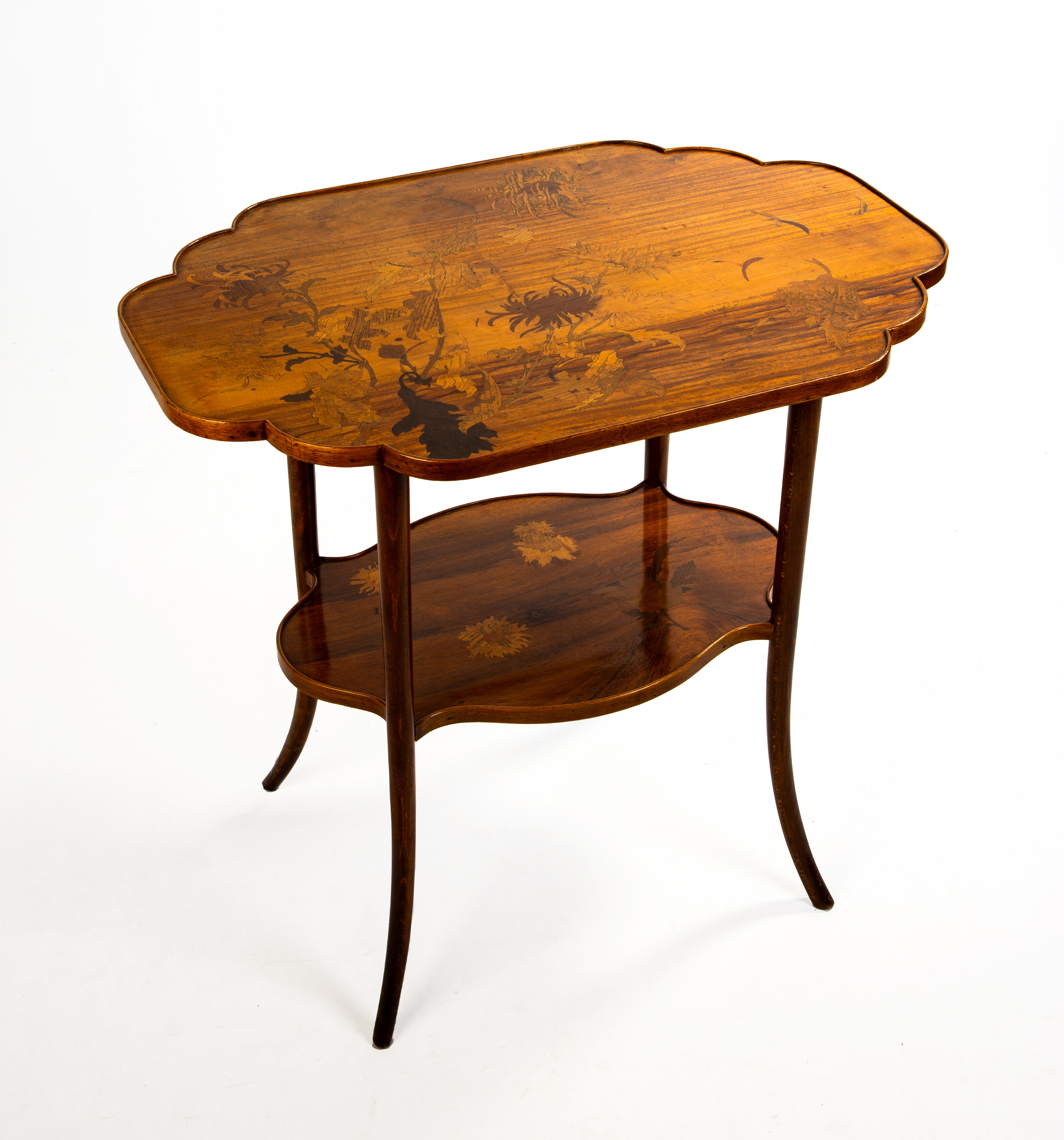 EMILE GALLE MARQUETRY TWO-TIER