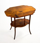 EMILE GALLE MARQUETRY TWO-TIER