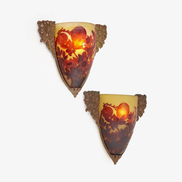 Émile Gallé. pomegranate sconces,