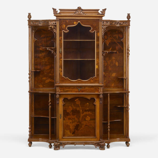 Émile Gallé. Rare marquetry cabinet