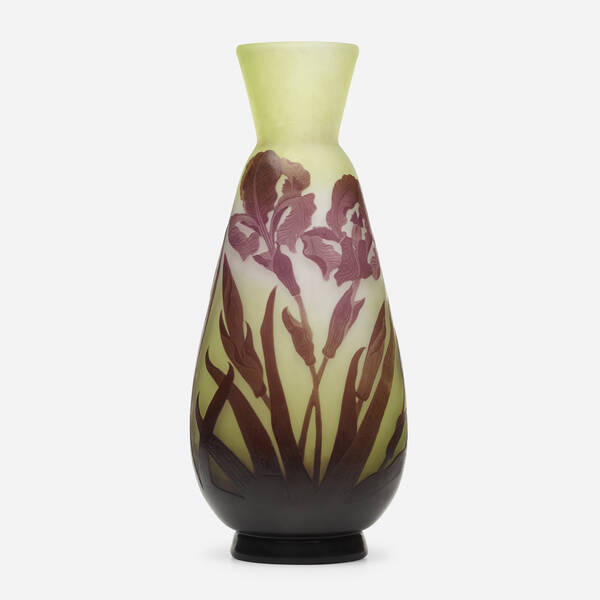 Émile Gallé. Vase with irises. c.