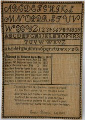 EMILY BOURNE SAMPLER, CIRCA 18