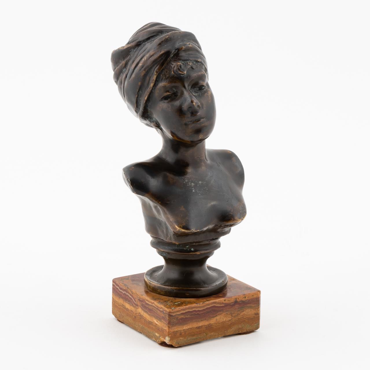 EMMANUEL VILLANIS, BRONZE BUST OF A