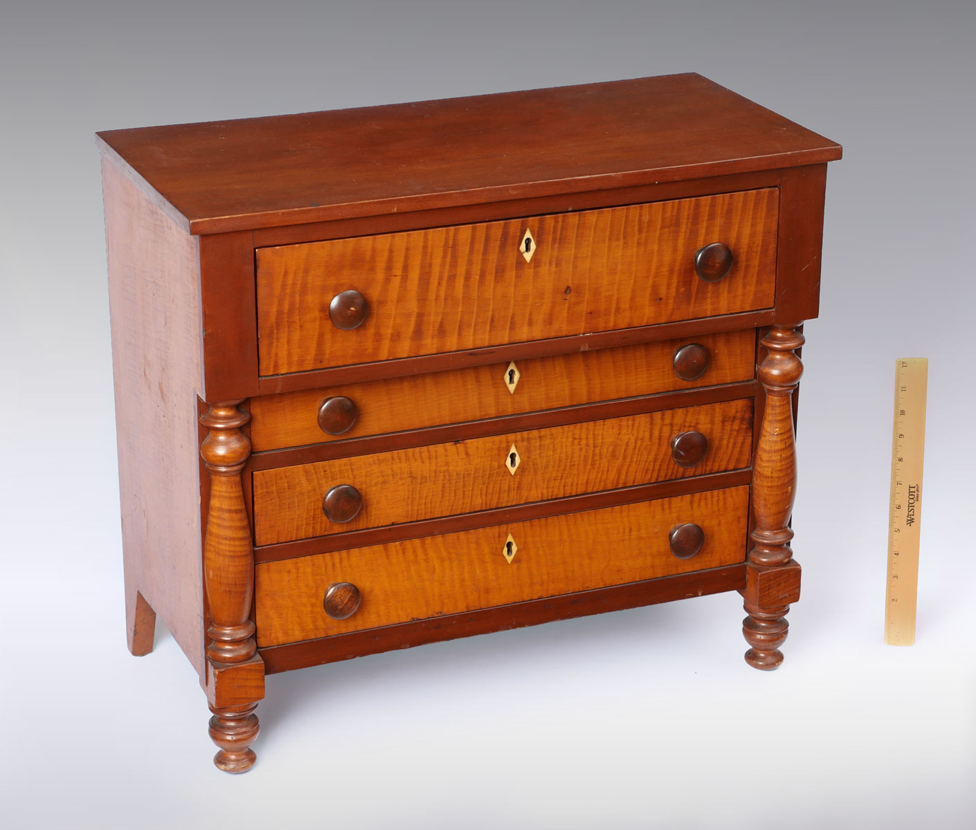 EMPIRE 4 DRAWER TIGER MAPLE CHILD'S