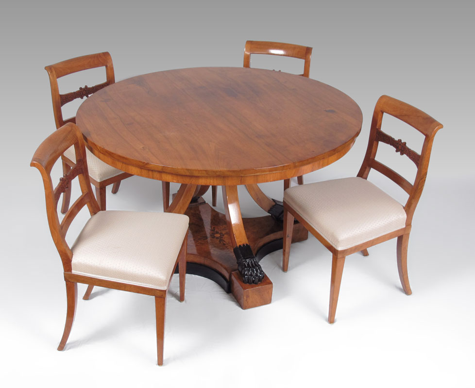 EMPIRE-BIEDERMEIER TABLE WITH 4