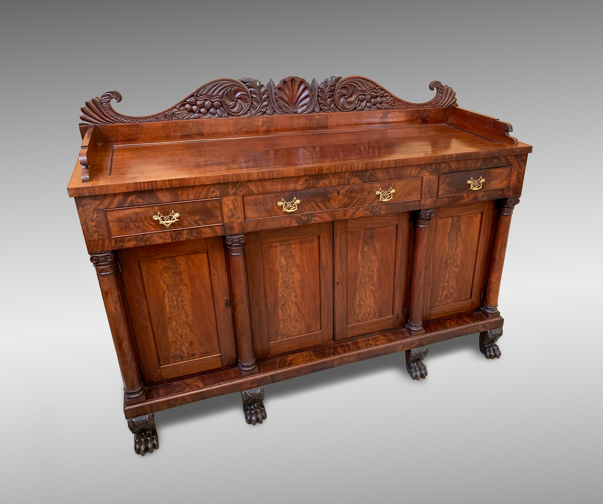EMPIRE CARVED SIDEBOARD: 3 drawer