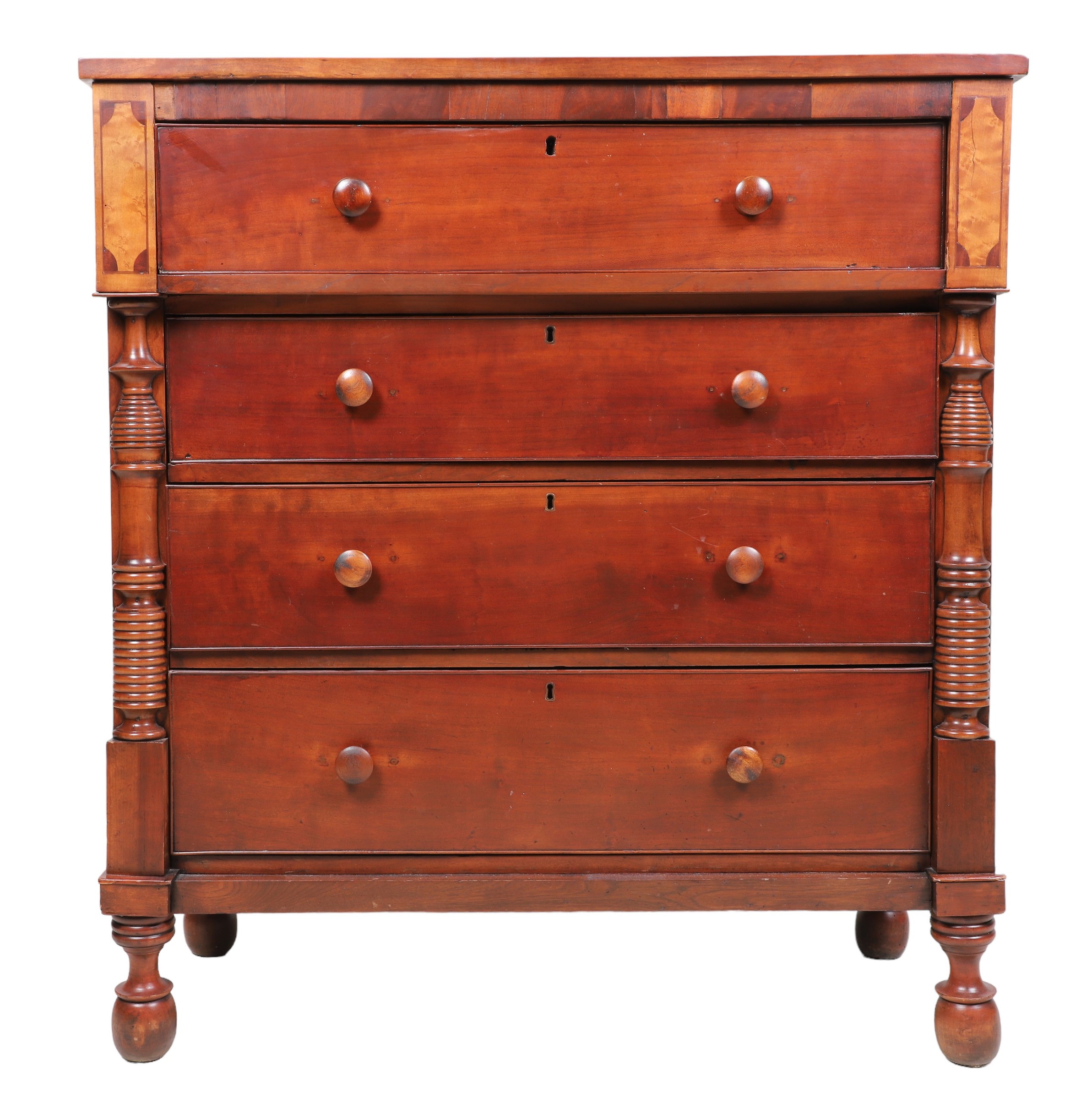 Empire Cherry Inlaid 4 Drawer