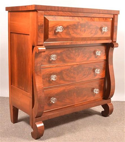 EMPIRE CHERRY & MAHOGANY CHEST OF