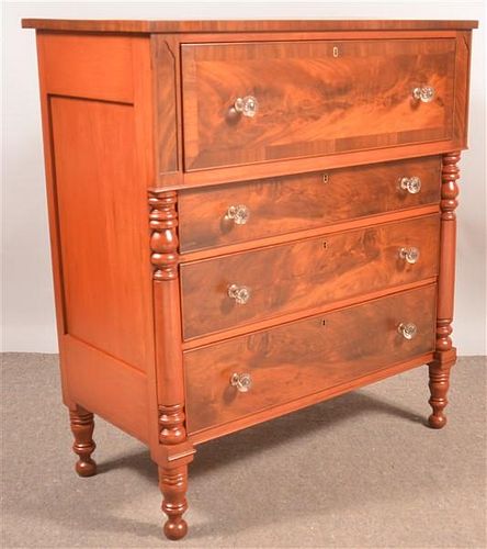 EMPIRE CHERRY & MAHOGANY CHEST OF