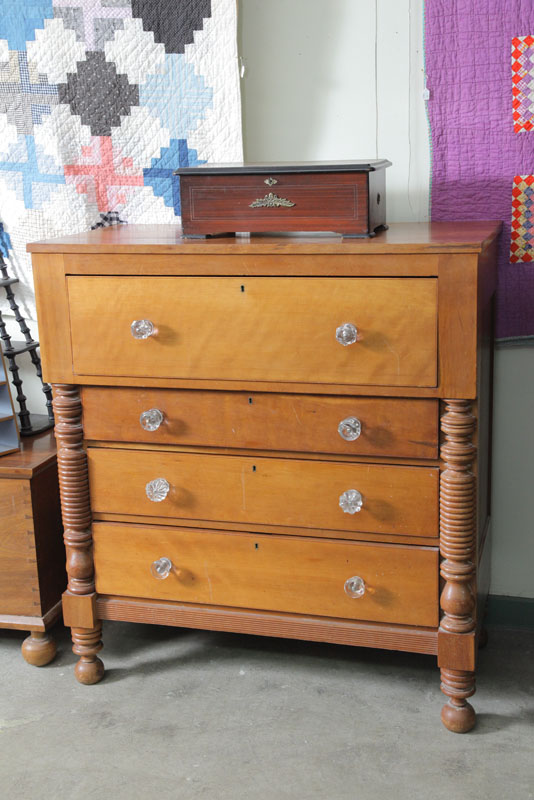 EMPIRE CHEST OF DRAWERS. Walnut