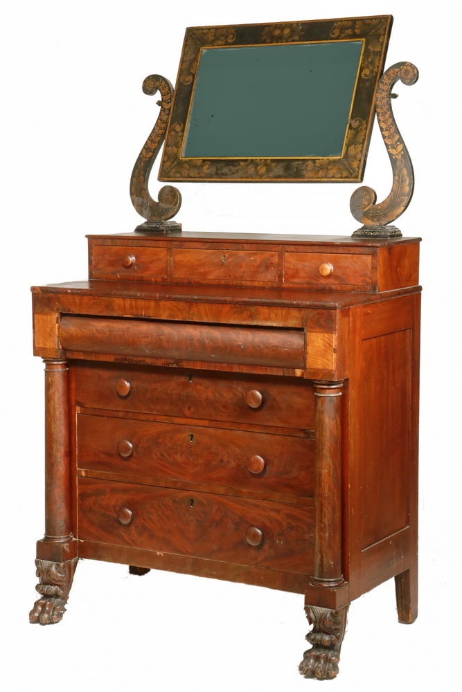 EMPIRE DRESSER WITH MIRROR Mahogany