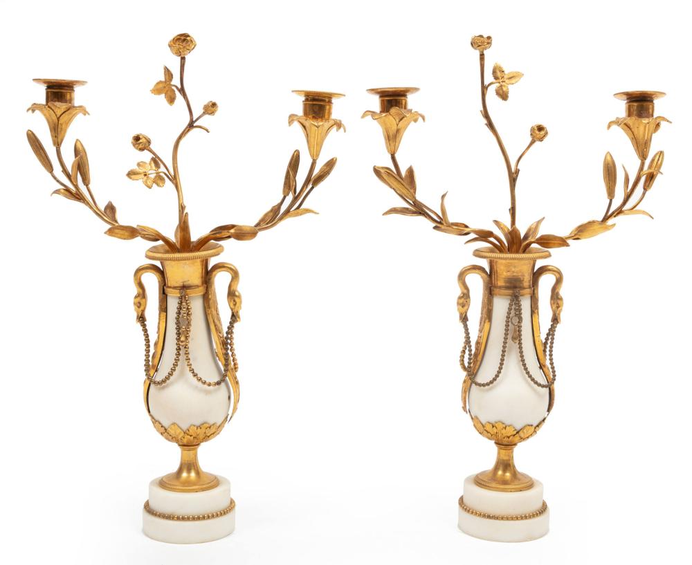 EMPIRE GILT BRONZE AND MARBLE