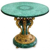 EMPIRE GILT BRONZE MALACHITE T