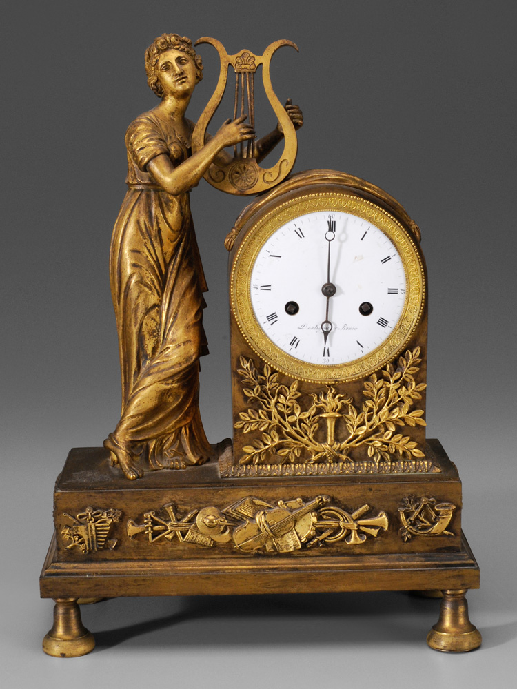 Empire Gilt Bronze Shelf Clock