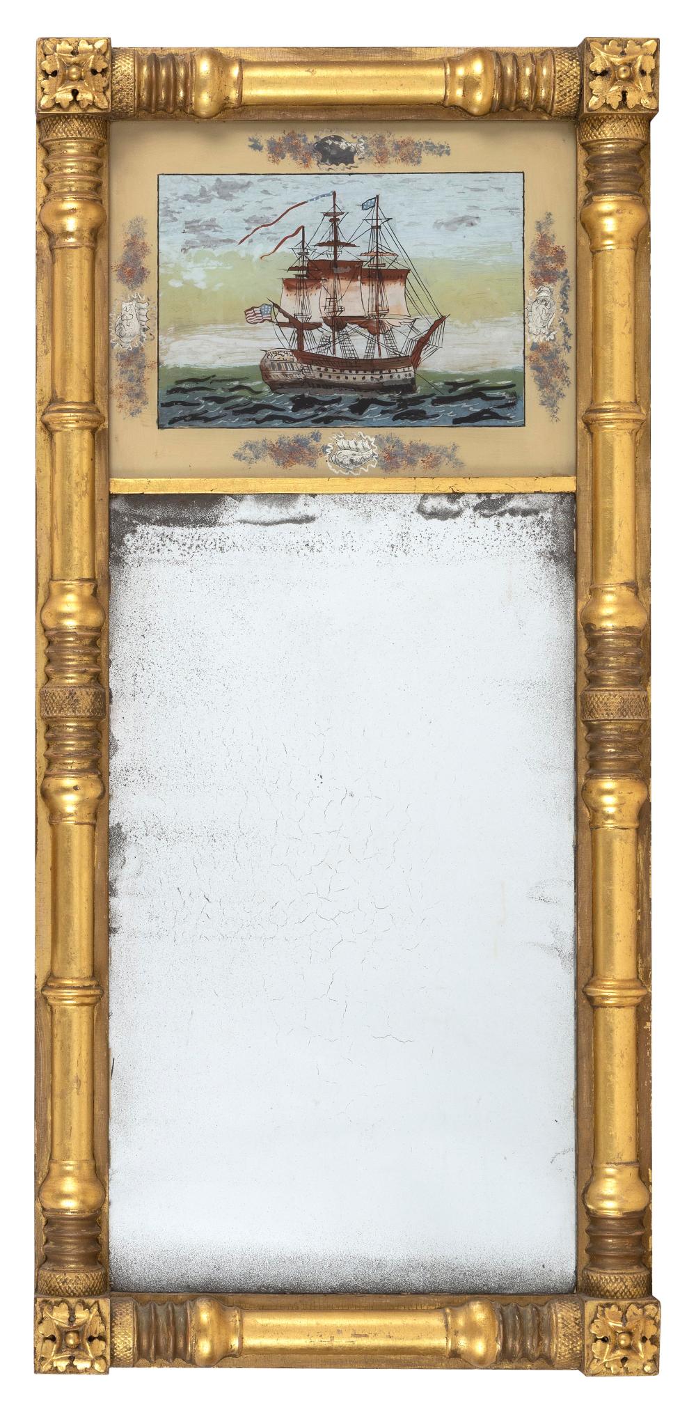 EMPIRE GILT SPLIT-COLUMN MIRROR