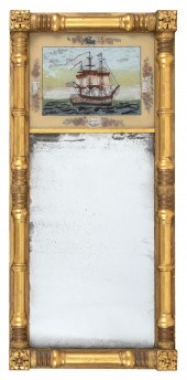 EMPIRE GILT SPLIT-COLUMN MIRRO