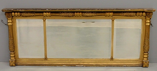 Empire gilt wood overmantel