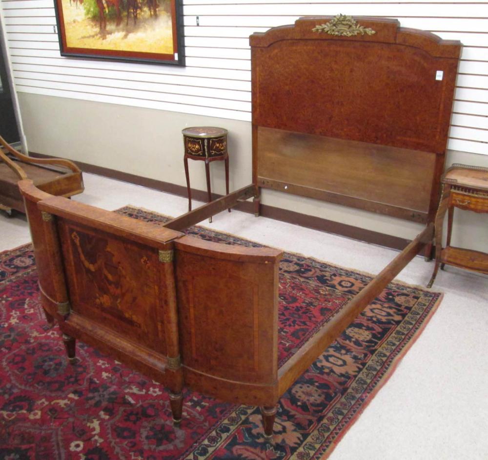 EMPIRE INLAID BURL WALNUT BED