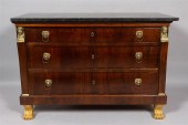 EMPIRE MAHOGANY AND MARBLE TOP
