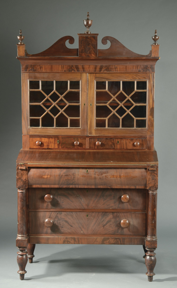 EMPIRE MAHOGANY BUREAU BOOKCASE