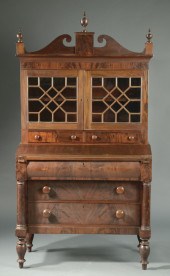 EMPIRE MAHOGANY BUREAU BOOKCAS