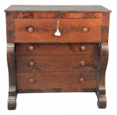 EMPIRE MAHOGANY CHEST, CIRCA 1