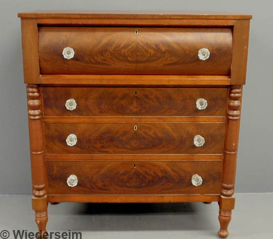 Empire mahogany chest of drawers