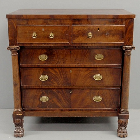 Empire mahogany chest of drawers.