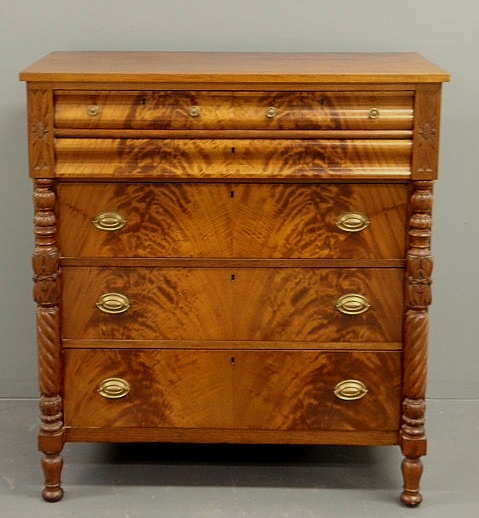Empire mahogany chest of drawers