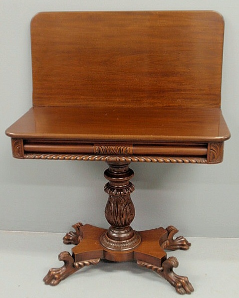 Empire mahogany gaming table with a