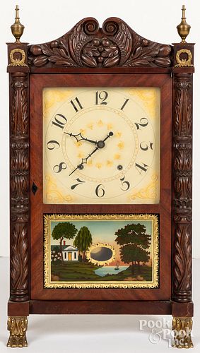 EMPIRE MAHOGANY MANTEL CLOCK,