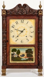 EMPIRE MAHOGANY MANTEL CLOCK,