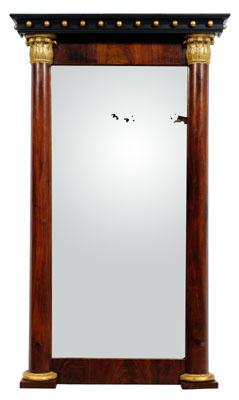 Empire mahogany pier mirror, column