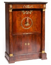 EMPIRE MAHOGANY SECRETAIRE à A