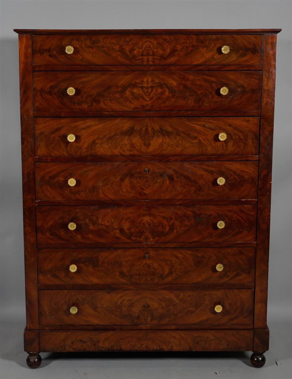 EMPIRE MAHOGANY SEMAINIER, 19TH