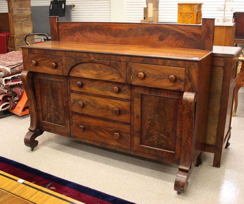 EMPIRE MAHOGANY SIDEBOARD, LATE