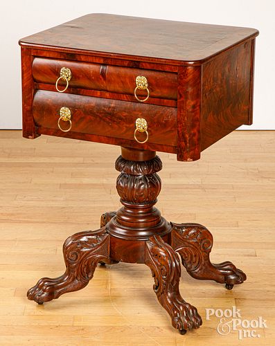 EMPIRE MAHOGANY THREE-DRAWER WORK