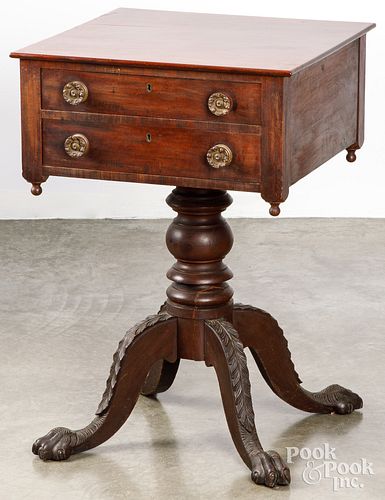 EMPIRE MAHOGANY WORK TABLE, CA.