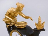EMPIRE ORMOLU AND BRONZE MANTL