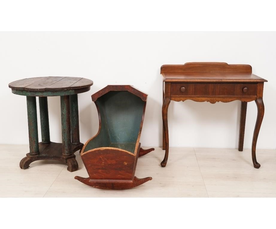 Empire painted round top table,