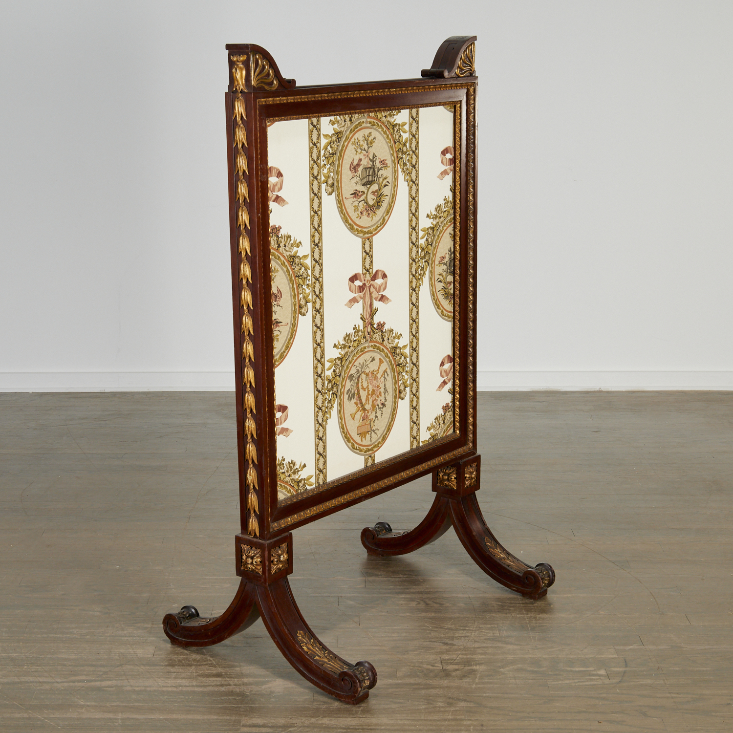 EMPIRE PARCEL GILT MAHOGANY FIRE